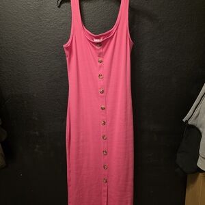 Every Hot Pink Button-Front Maxi Dress